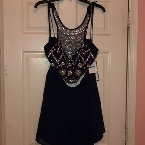 2Piece Homecoming Dress - Skirt and Rhinestone Top